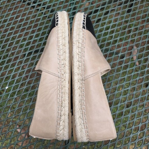 Sam Edelman Krissy Beige Black Espadrille Cap Toe Flats Shoes Size 8 Classic - Picture 6 of 7
